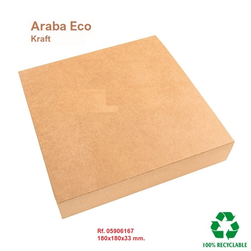 Caja ECO ARABA Kraft collar 180x180x33 mm.